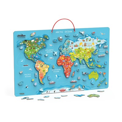 Viga Magnetic World Puzzle & Dry Erase Board  72cm x 46cm