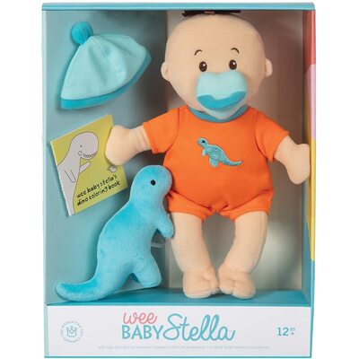 Wee Baby Stella Tiny Dino Set Peach Soft Baby Doll 