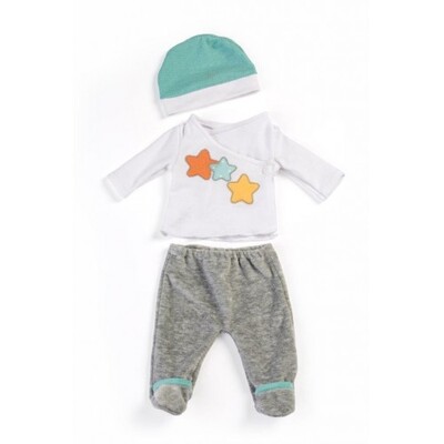 Miniland Dress Your Baby Doll Clothes Grey Pyjamas 40cm