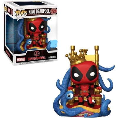 Funko Pop Marvel King Deadpool on Throne Metallic Deluxe #724 Vinyl Figure 6inch