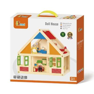 VIGA Wooden Pretend Play Toy Doll House