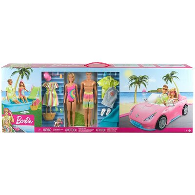 Barbie and Ken Convertible Car and Pool Gift Set