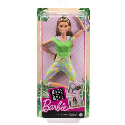 Barbie Made to Move Doll Brunette Athleisure-wear GXF05 Yoga