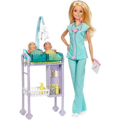 Barbie Medical Careers Pediatrician Baby Doctor Doll & Playset