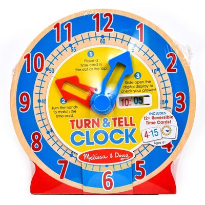 Melissa & Doug Wooden Turn and Tell Clock