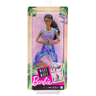 Barbie Made to Move Doll Brunette Ponytail Wearing Athleisure-wear