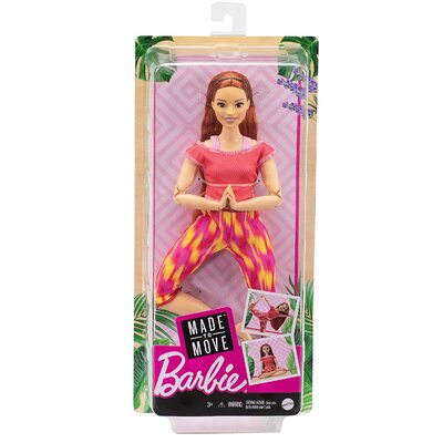 Barbie Made to Move Doll Long Straight Red Hair Wearing Athleisure-wear Yoga