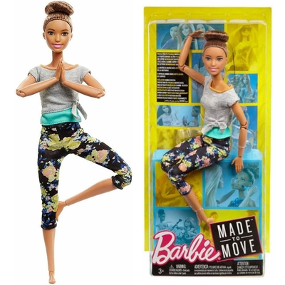 Barbie Made to Move Doll Blue Floral Yoga Pants