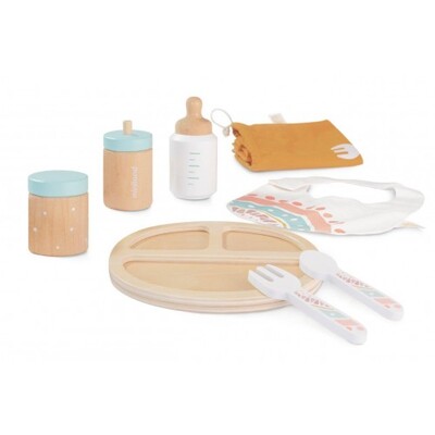 Miniland Educational Doll Wooden Feeding Set, 8 pcs