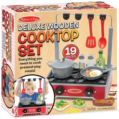 Melissa & Doug Deluxe Wooden Cooktop Set