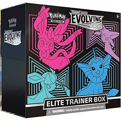 PokemonTCG: Sword & Shield-Evolving Skies Elite Trainer Box (Vaporeon, Espeon, Glaceon & Sylveon)
