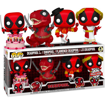 Funko Pop Marvel Deadpool 30th Anniversary Pop! Vinyl Figure 4-Pack