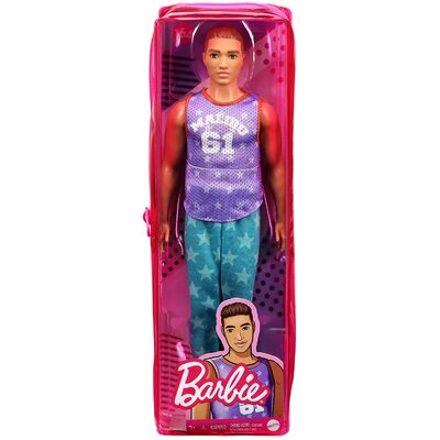 Barbie Ken Fashionistas Doll #164 with Sculpted Brown Hair Wearing Purple ?Malibu? Top