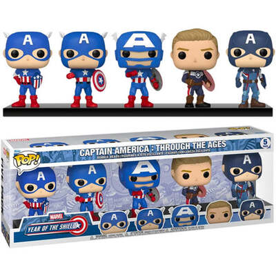 Funko Pop Captain America Through the Ages Year of the Shield Vinyl 5-Pack