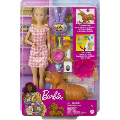 Barbie Newborn Pups Doll And Pets Blonde