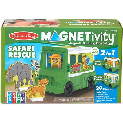Melissa & Doug Magnetivity Magnetic Building Dress & Play Safari Rescue Playset