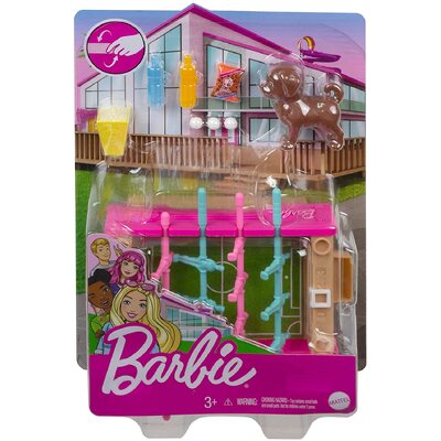Barbie Foosball Table and Pet Mini Playset Accessories