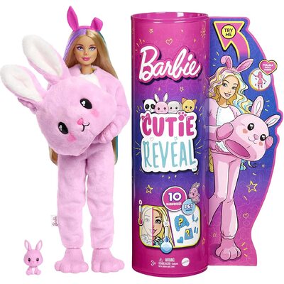 Barbie Cutie Reveal Blonde Doll Pink Bunny 
