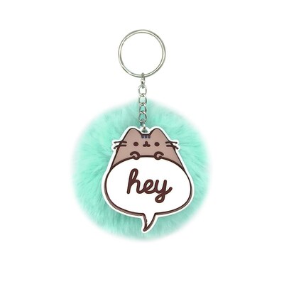 Pusheen the Cat Pom Pom Keyring Blue