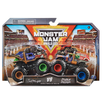 Monster Jam Salvager Vs Double Decker 2 Pack 1:64 Scale