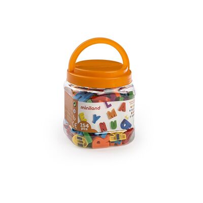 Miniland Educational Magnetic Letters Uppercase Alphabet Jar (154 Pieces)