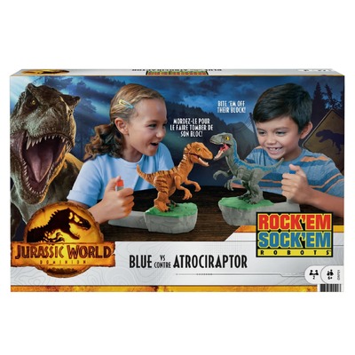 Jurassic World Dominion Rock 'Em Sock 'Em Robots Blue Vs Atrociraptor