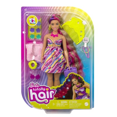 Barbie Totally Hair Flower-Themed Brunette Doll
