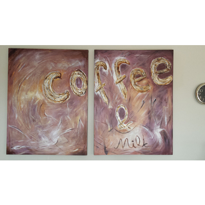 Coffee and Milk Modern Hand Oil Based Painting home Office Decoration