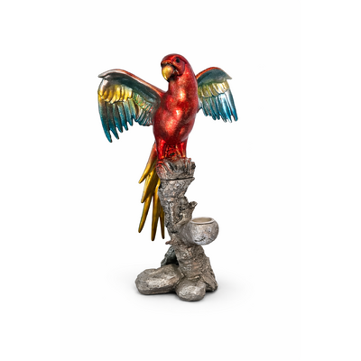 Red Amazon Macaw Bird Parrot Ornament Statue Home Decor 