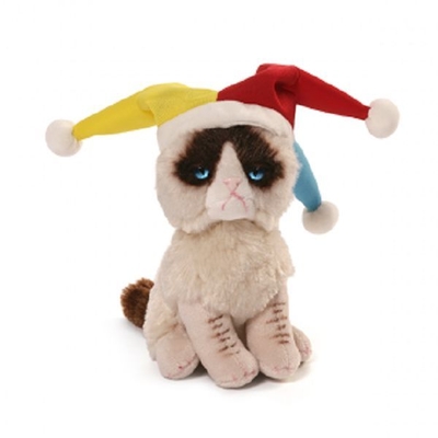 A Li'l Grumpy Cat Court Jester Beanie 13 cm licensed  by Gund